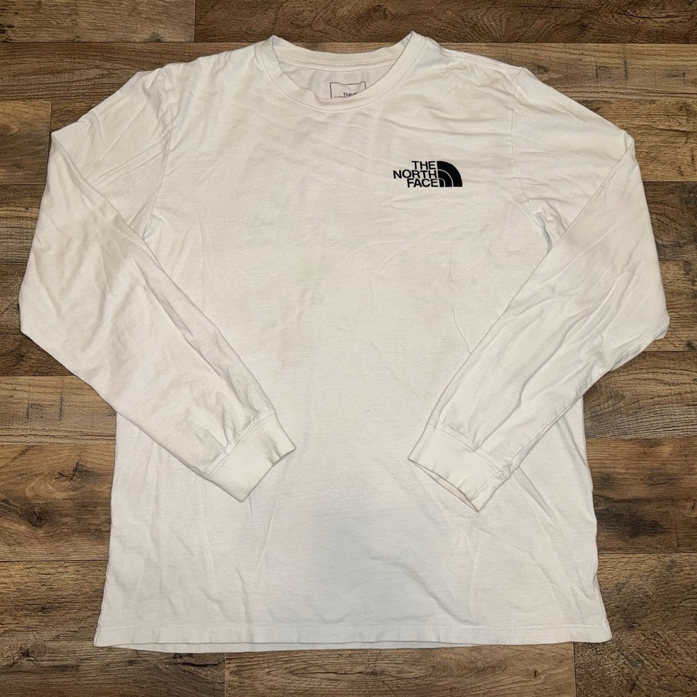 The North Face Men's L Long Sleeve Logo Tee "Never Stop Exploring" Black White